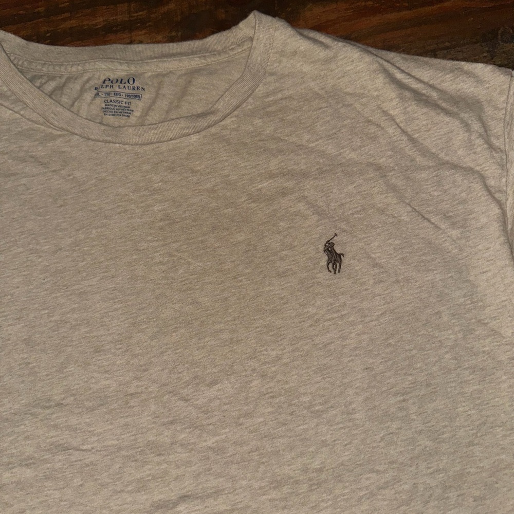 Polo by Ralph Lauren Light khaki brown Crew Neck Tee with Pony Logo